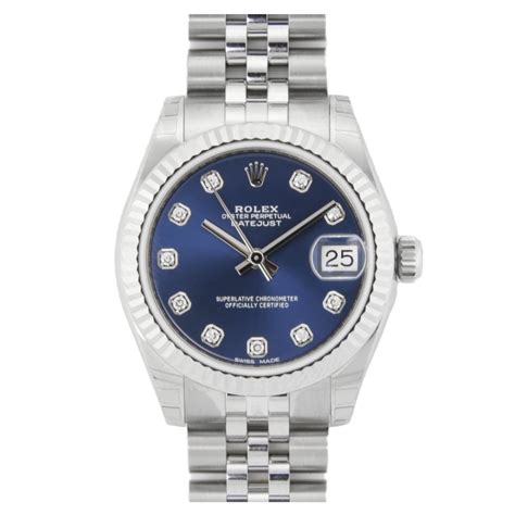 rolex datejust 178274|ladies rolex blue face diamonds.